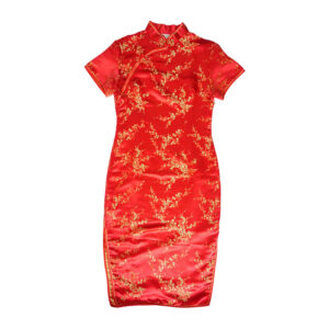 Woman's Chinese Red and Gold Dress